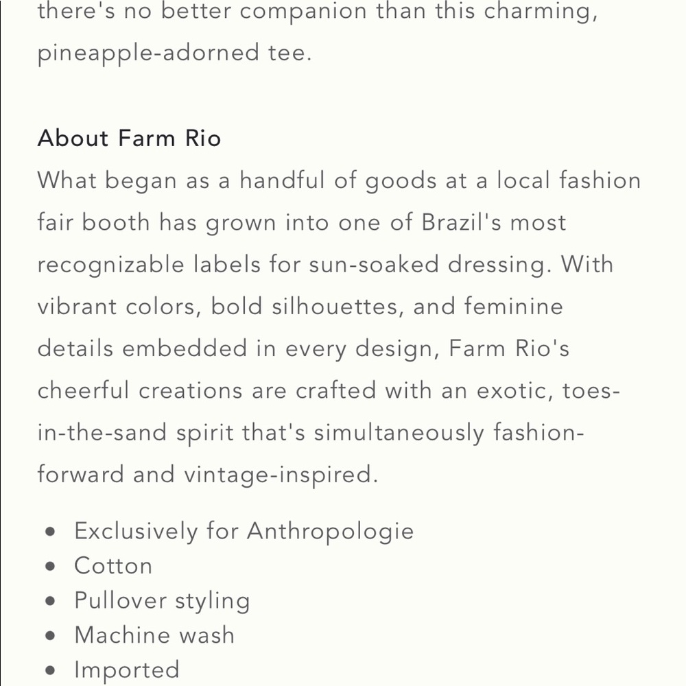 FARM Rio White Short Sleeve Tee with Green and Yellow Pineapple Print - Picture 3 of 3